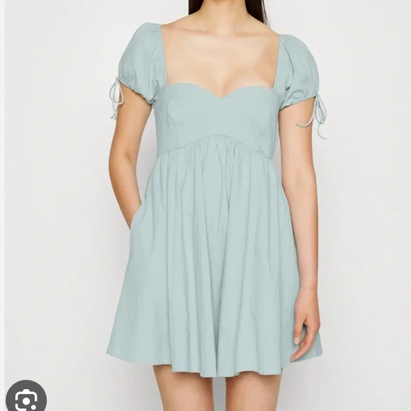 Abercrombie Tie Puff Sleeve Bow Babydoll Dress - Picture 2 of 7